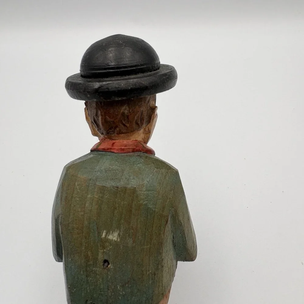 Hand Carved Black Forest Art Vintage Sitting Man Bottle Opener ANRI Style